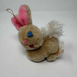 Vintage Bunny Rabbit Plush Pink brown White Easter Unlimited Stuffed Animals‎